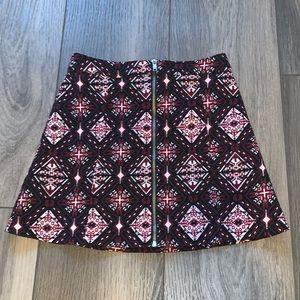 Patterned Mini Skirt